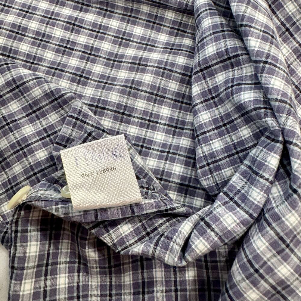 J Press Tartan Button Down Shirt Men's XL Purple Blue Cotton Heritage Plaid - Picture 10 of 16
